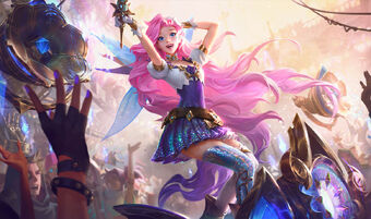 Live wallpaper Seraphine Superstar KDA ALL OUT League of Legends