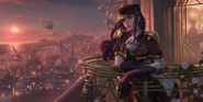 Gilded Caitlyn "Legends of Runeterra" Illustration 1 (by Riot Contracted Artists Kudos Productions)