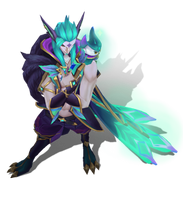 Base & Prestige Dragonmancer Rakan in - game model 🐉 Which one