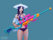 Pool Party Caitlyn Update Model 1 (by Riot Artist Yekaterina 'SilverUnicorn' Bourykina)