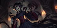 Silent Shadowseer "Legends of Runeterra" Illustration (by Riot Contracted Artists Sixmorevodka Studio)