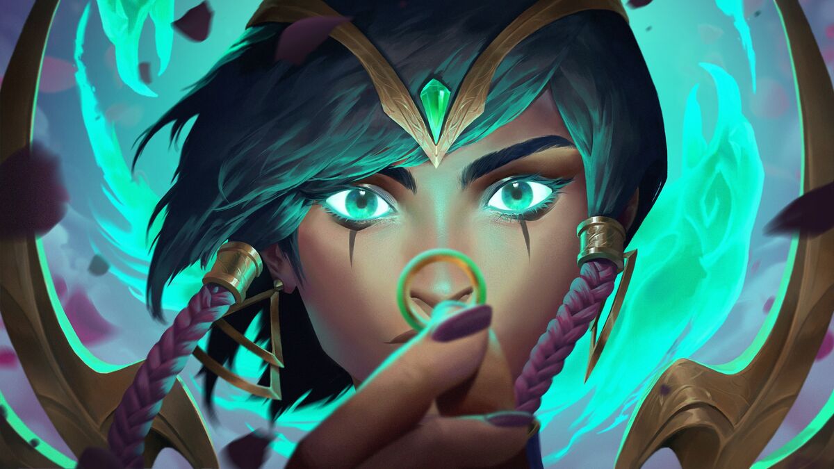 I made an animated wallpaper featuring Karma. : r/leagueoflegends