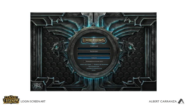 Beta Login Interface (by Riot Artist Albert Carranza)