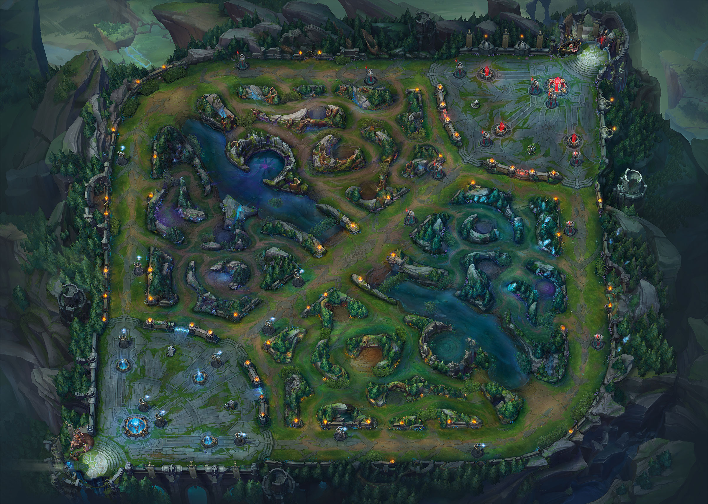 A Map of the League of Legends game play in the classic mode