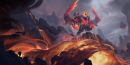 Infernal Galio "Legends of Runeterra" Illustration 1 (by Riot Contracted Artists Kudos Productions)