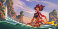 Pool Party Taliyah "Legends of Runeterra" Illustration 1 (by Riot Contracted Artists Sixmorevodka Studio)