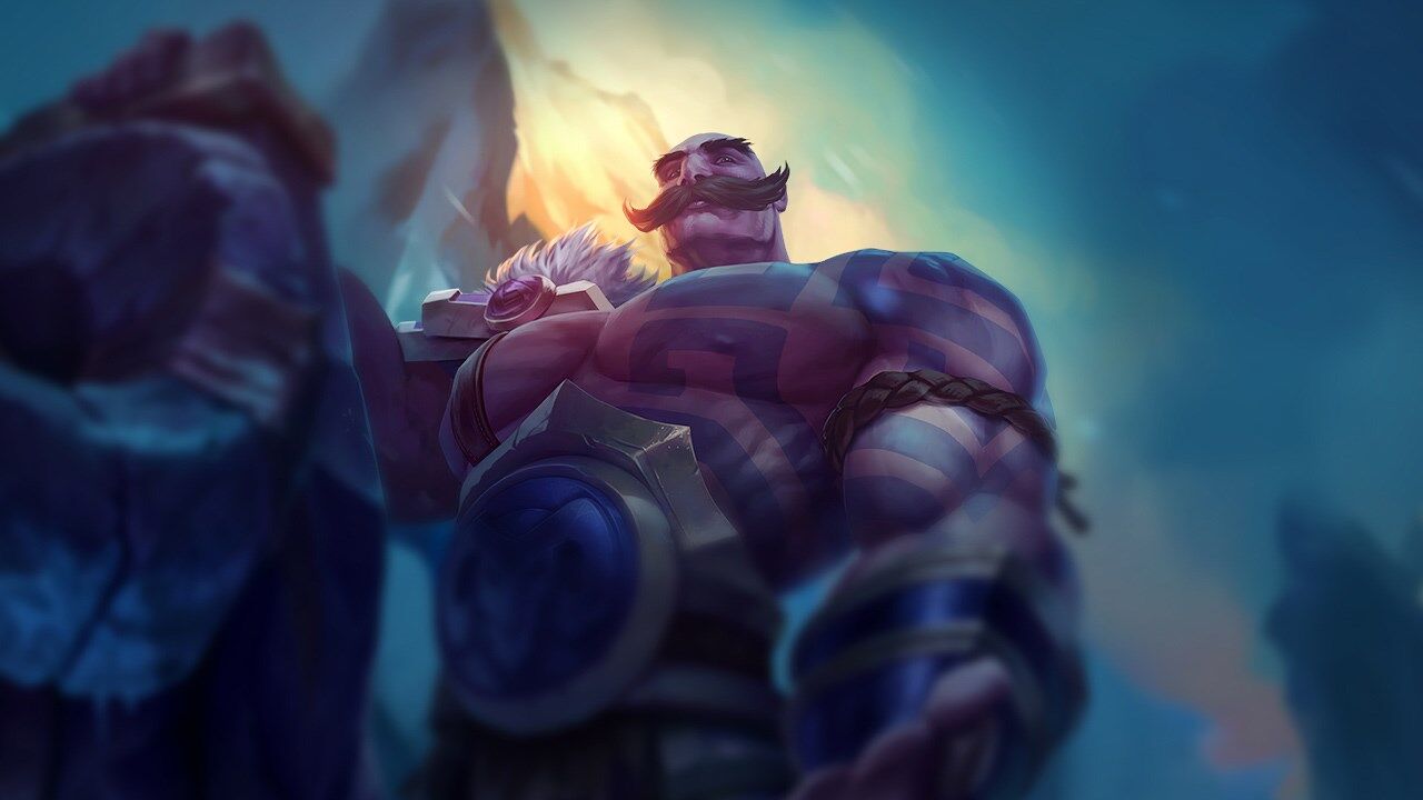 Lol Illaoi (and Braum) in the background of one of Dr. Mundo's