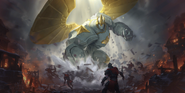 Galio "Legends of Runeterra" Illustration 2 (by Riot Contracted Artists Sixmorevodka Studio)