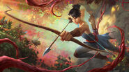 Faey "The Bow, and the Kunai" Illustration (by Riot Contracted Artists Grafit Studio)