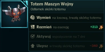 Wybór losu odłamka skórki Totemu