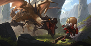 Screeching Dragon "Legends of Runeterra" Illustration (by Riot Contracted Artists Sixmorevodka Studio)