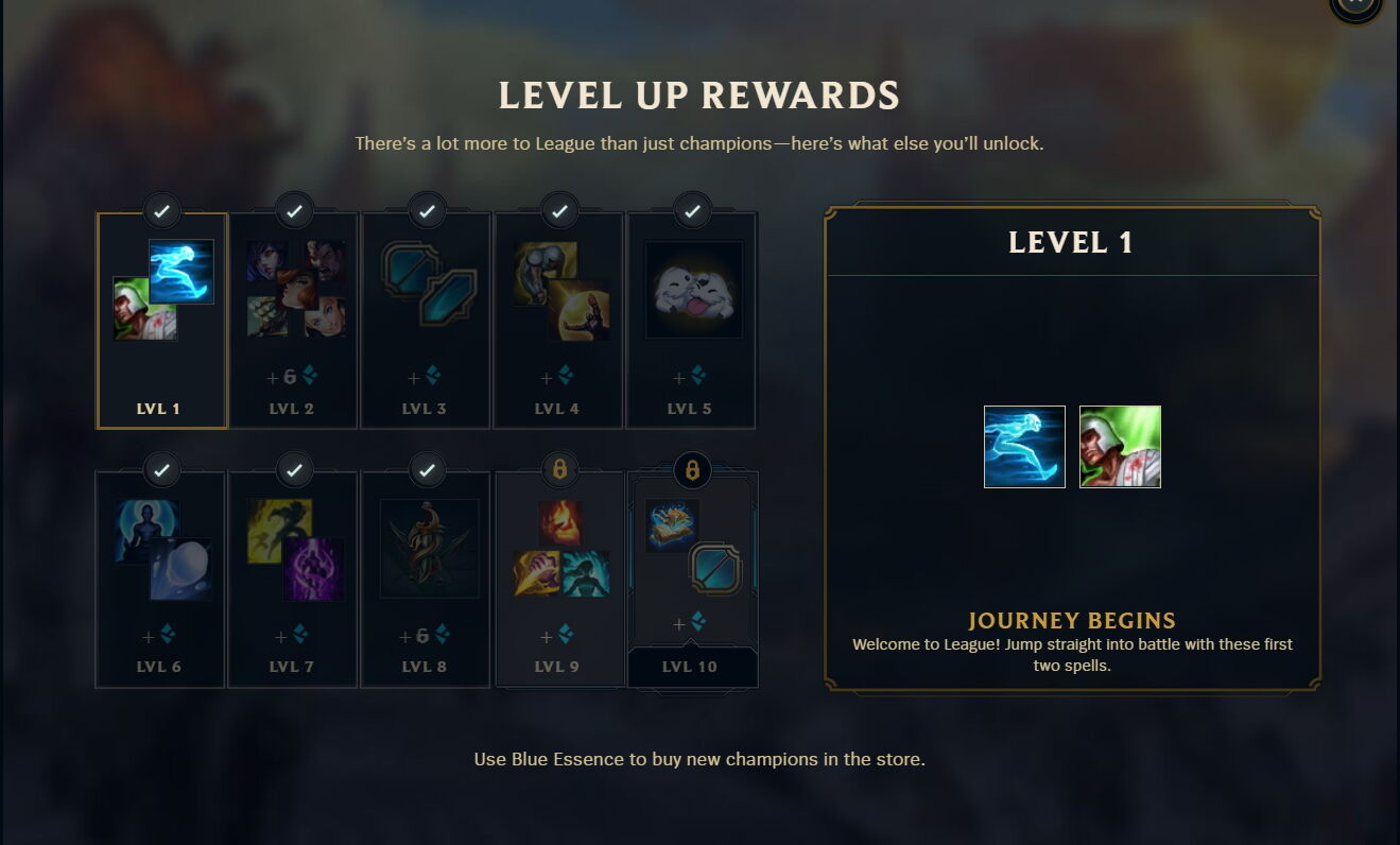 League Of Legends Level Up Rewards