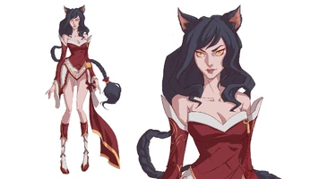 Ahri "Brüder der Blutbefleckten Klinge" Konzept 2 (von den beauftragten Riot-Künstlern Yishu Ci, Zhang 'Tony' Bo, Zhu Haoyuan)