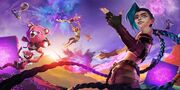 Promocja Jinx z Arcane w Fortnine 3 (autorstwa artystów Riot i Epic Games)