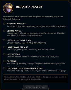 Report Feature League Of Legends Wiki Fandom