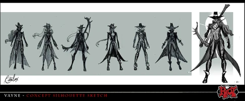 Vayne Frühes Konzept (vom Riot-Künstler Rita 'RitaLux' Lichtwardt)