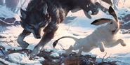 Stalking Wolf "Legends of Runeterra" Illustration (by Riot Contracted Artists Sixmorevodka Studio)