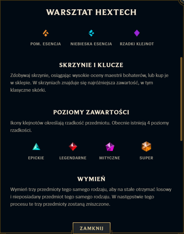 Ekran pomocy w tworzeniu łupów