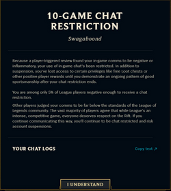 Chat restrict honor lvl 1