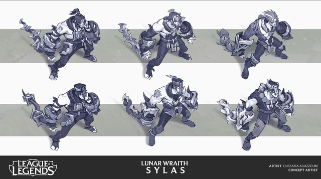 Концепт-арт Духа луны Сайласа 3 (Художник Riot Oussama Agazzoum)