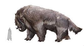 A side view of a Ibik and a Human.