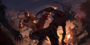 Lee Sin "Legends of Runeterra" Illustration 2 (by Riot Contracted Artists Sixmorevodka Studio)