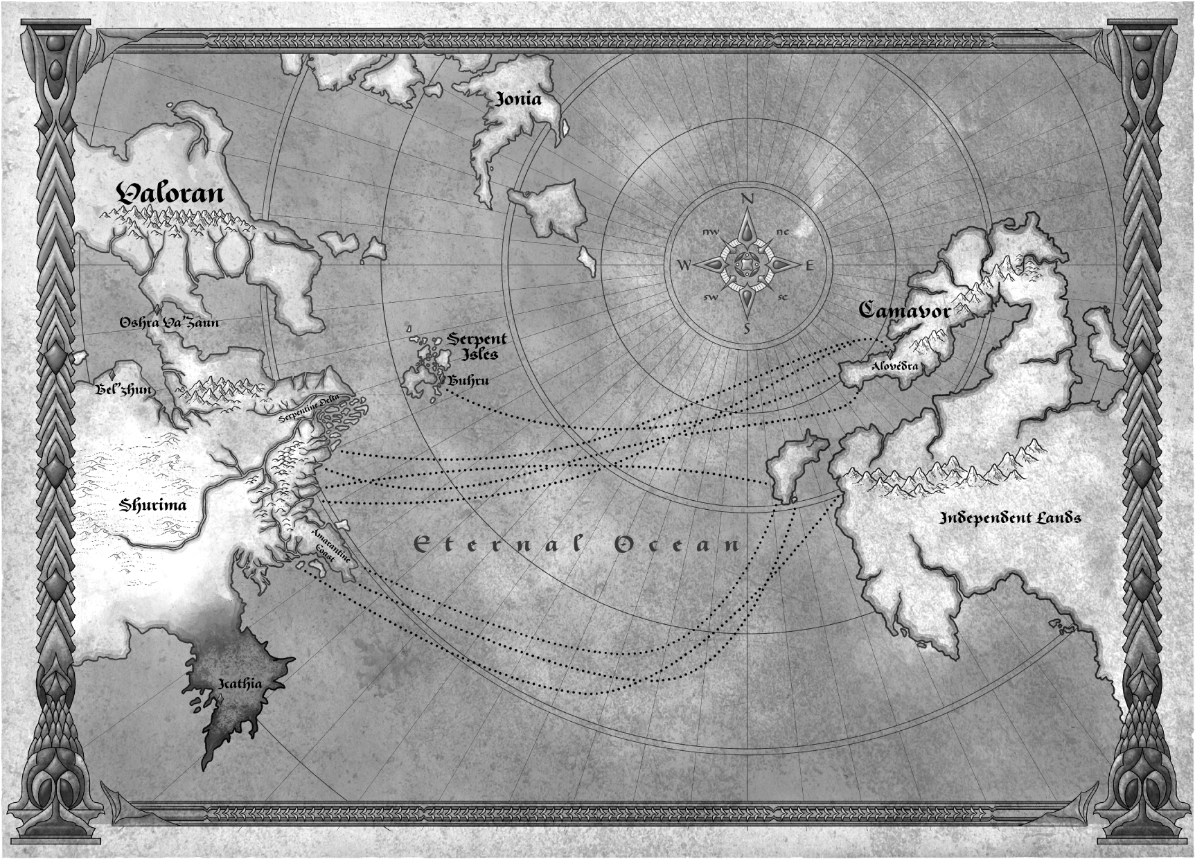 Map of Runeterra (magic Earth), where the League of Legends lore takes