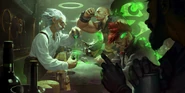 Back Alley Barkeep "Legends of Runeterra" Illustration (by Riot Contracted Artists Sixmorevodka Studio)