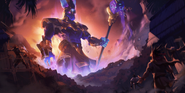 Worldbreaker Nasus "Legends of Runeterra" Illustration 2 (by Riot Contracted Artists Envar Studio)