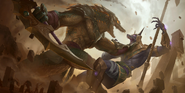 Renekton "Legends of Runeterra" Illustration 3 (by Riot Contracted Artists Sixmorevodka Studio)