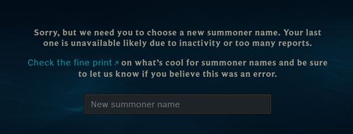 Summoner Name Change