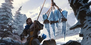 A Yeti behind an Avarosan Trapper