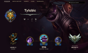 The Honor level can be found on the bottom left of the profile, alongside 3 checkpoints. Note that you cannot see other players Honor level.