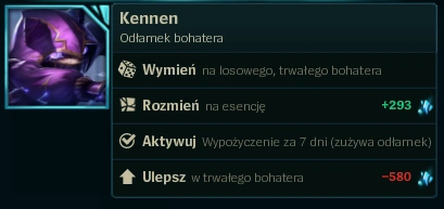 Wybór losu odłamka Bohatera