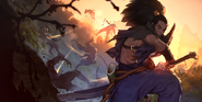 Yasuo "Legends of Runeterra" Illustration 2 (by Riot Contracted Artists Sixmorevodka Studio)