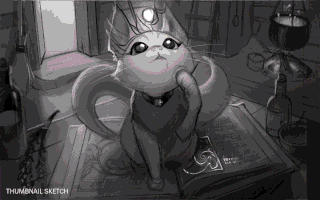 Yuumi Splash Konzept 2 (vom Riot-Künstler Jessica 'OwleyCat' Oyhenart)