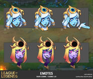 Conceito dos Emotes da Lux Cósmica & Cosmos Negros 5 (por Leon Ropeter, Artista da Riot).