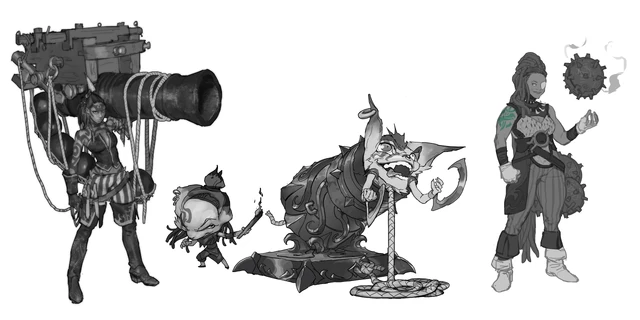 Concepto de Aguasturbias en "Legends of Runeterra" 6 (de los artistas bajo contrato de Riot de Sixmorevodka Studio)
