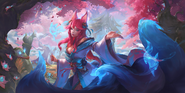 Spirit Blossom Ahri "Legends of Runeterra" Illustration 1 (by Riot Contracted Artists Envar Studio)