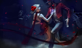 Tango-Evelynn & Twisted Fate Splash Update Konzept 1 (vom Riot-Künstler Bo Chen)