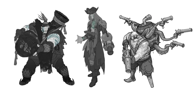 Concepto de Aguasturbias en "Legends of Runeterra" 3 (de los artistas bajo contrato de Riot de Sixmorevodka Studio)