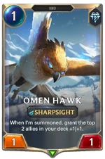 A unit card with keyword 