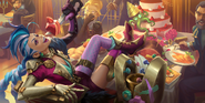 Gilded Jinx "Legends of Runeterra" Illustration 1 (by Riot Contracted Artists Kudos Productions)