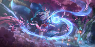 Spirit Blossom Ahri "Legends of Runeterra" Illustration 2 (by Riot Contracted Artists Envar Studio)