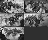 Blackfrost Alistar and Renekton Splash Concept 1 (by Riot Contracted Artist David Villegas)