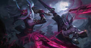 Blood Moon Katarina and Master Yi Splash Concept 3 (by Riot Contracted Artist Xiao Guang Sun)