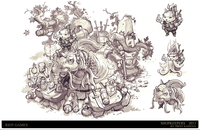 Summoner's Rift Update Shopkeeper Concept 8 (by Riot Artist Trent Kaniuga)
