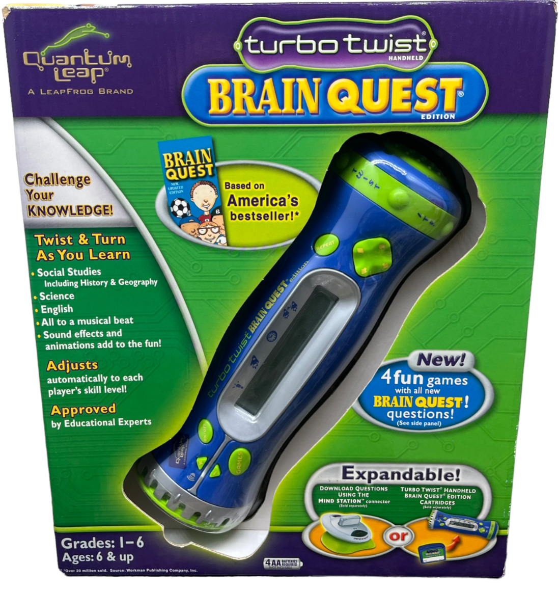 LeapFrog Quantum Leap Turbo Twist Brain Quest Edition Console ~bx72 