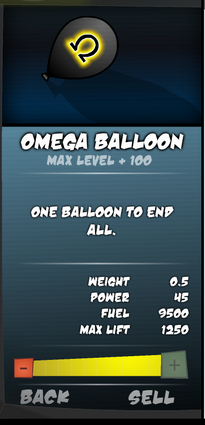 The sidebar for the Omega Balloon.