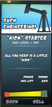 The sidebar for the "Kick" Starter.